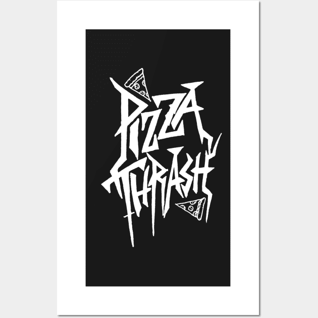 PIZZA THRASH METAL meme design without doodles Wall Art by MacSquiddles